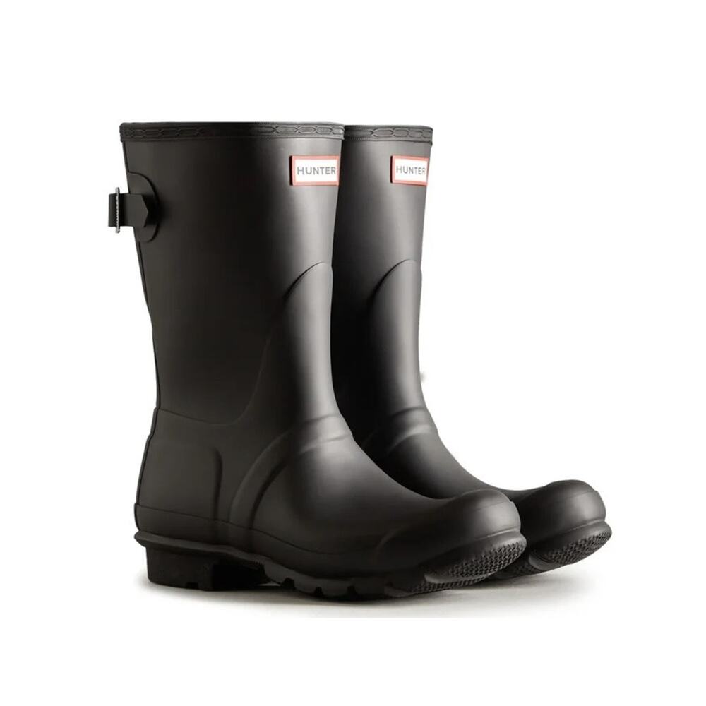 Hunter Women's Original Back Adjustable Short Rain Boots Black Size 7